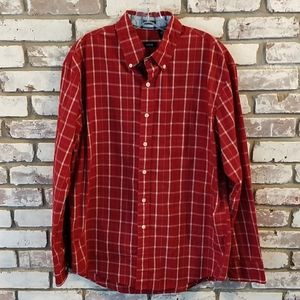 Izod Red Plaid Button Down